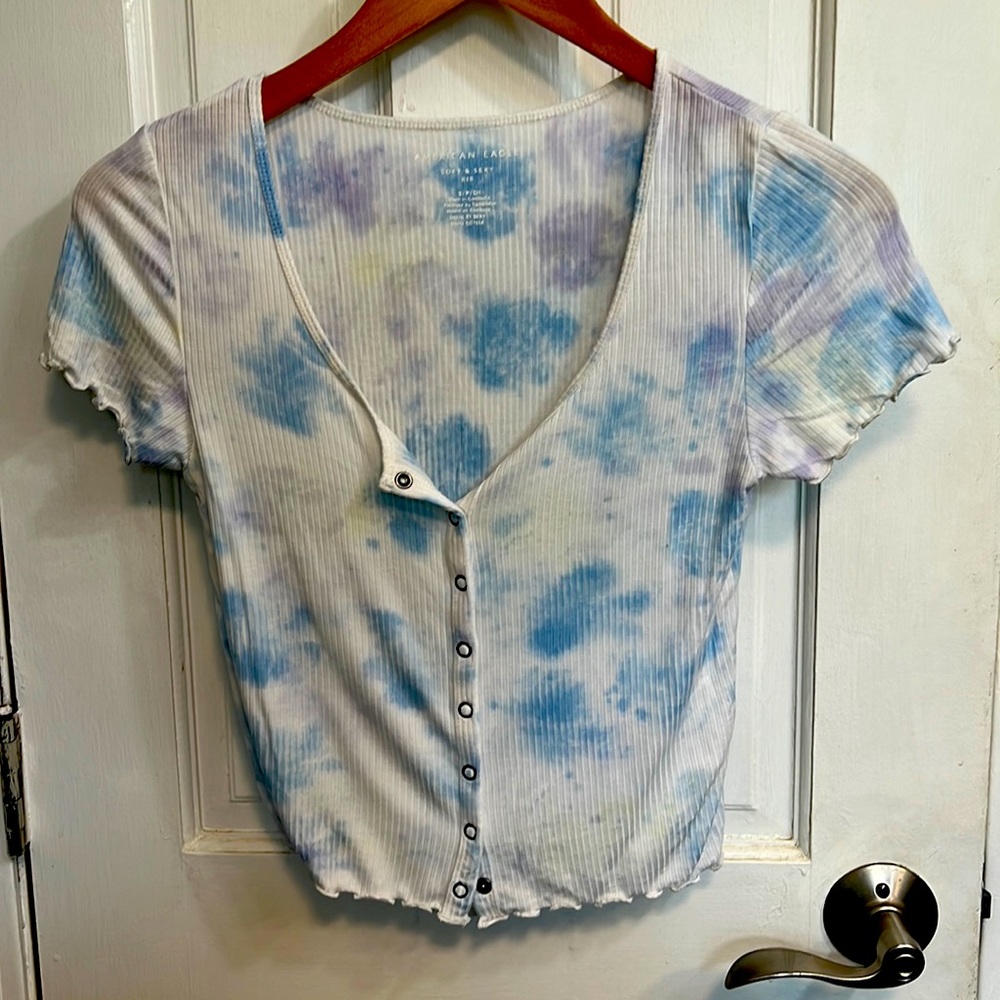 American Eagle Soft &Sexy tie dye crop short sleeve